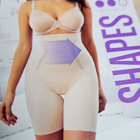 Maidenform Self Expressions Women's High Waist Thigh Slimmer Shapewear Beige SzM - Picture 2 of 12